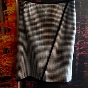 Calvin Klein hounds tooth faux wrap skirt
